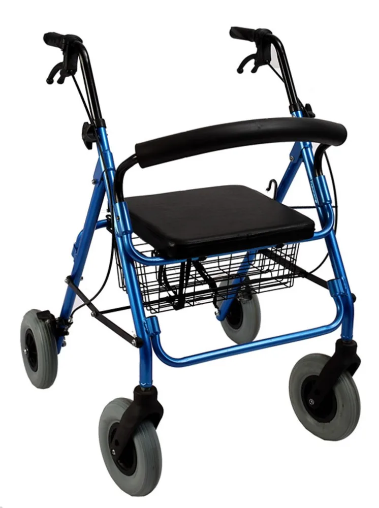 Health Rollator Rolling Medical Walker with Storage and Soft Seat
