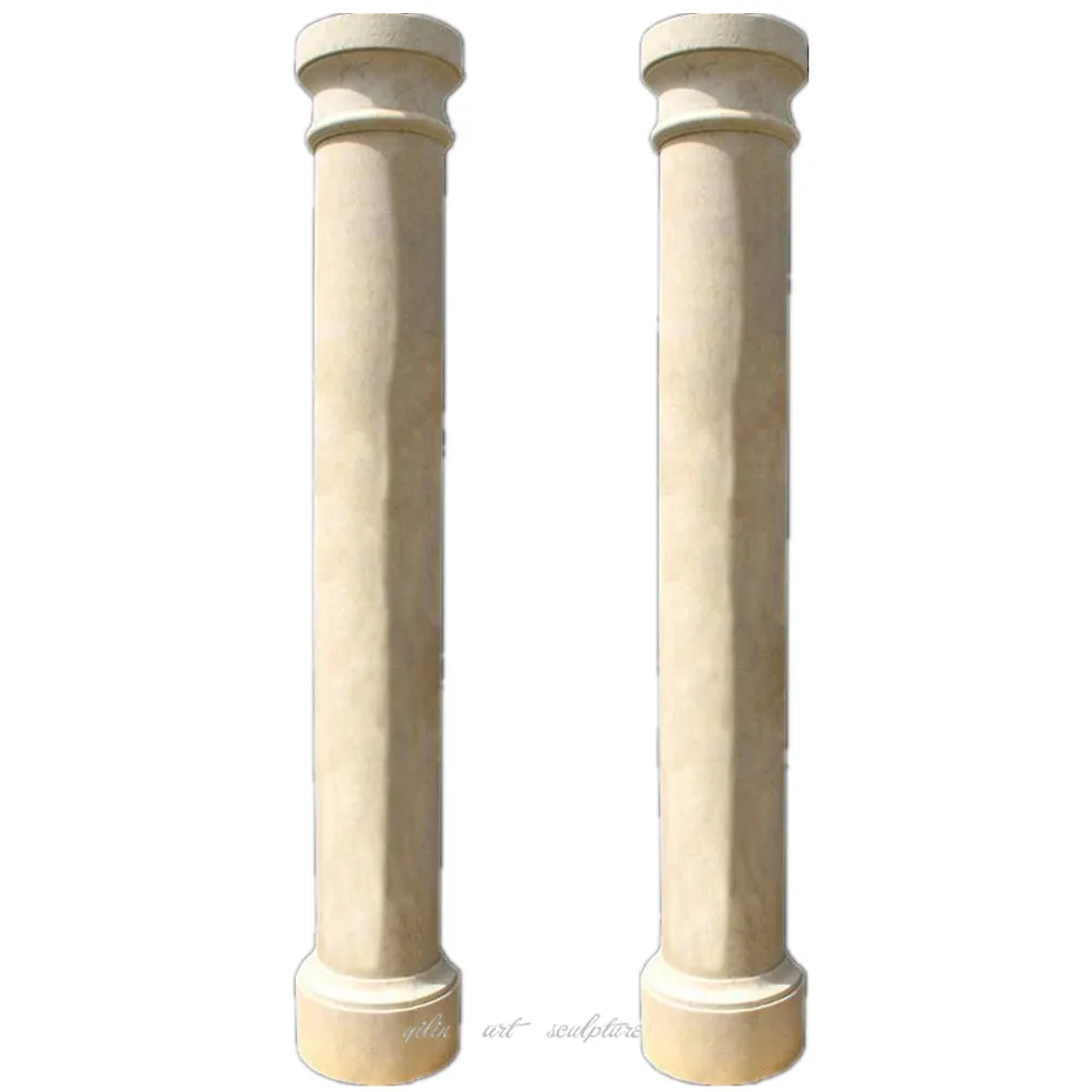 Decorative Alabaster Main Gate Stone Pillars For Balcony (YL-L049)