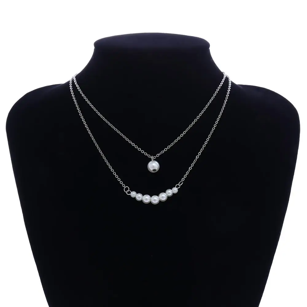 Simple and versatile Sexy Business pendant, pearl pendant, fringed multi Necklace