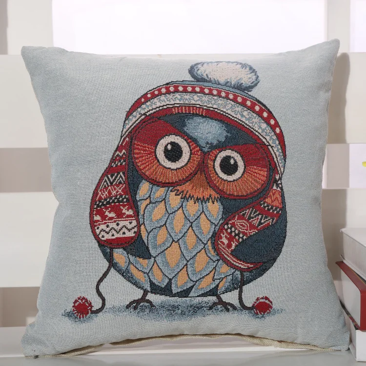 Wholesale Embroidery Designs Decorative Pillow Owl Sofa Cushions/Pillows