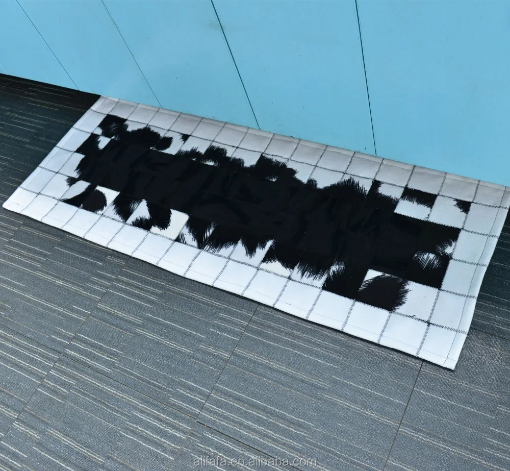 Fake leather patchwork rug carpet, cowhide patchwork rugs