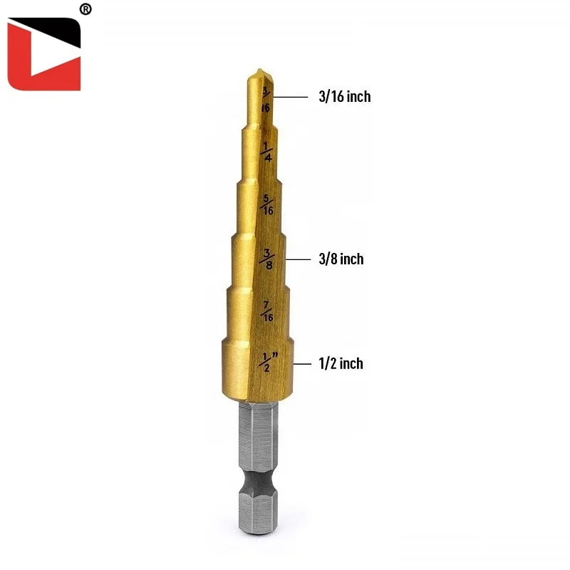 3pcs hss drill set titanium coated step drill bit for metal