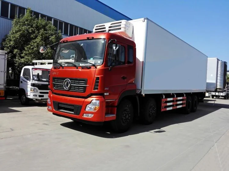 Dongfeng 8X4 350Hp 59.2M3 20 Ton Complicated Road Condition Lightweight Design Refrigerator Freezing Van Cargo Truck