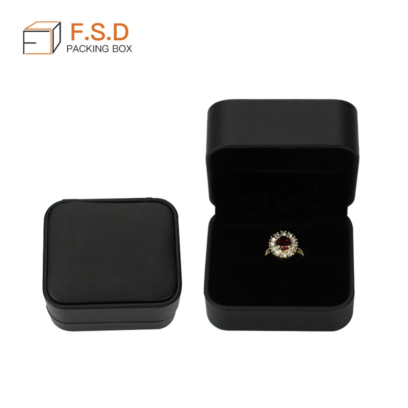 FSD  Custom black PU Leather necklace jewelry Box   bracelet luxury jewelry box packaging