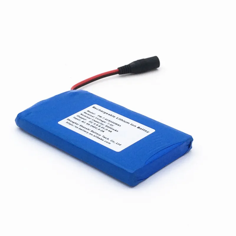 rechargeable li-ion portable dvd player battery 7.4v 6000mah