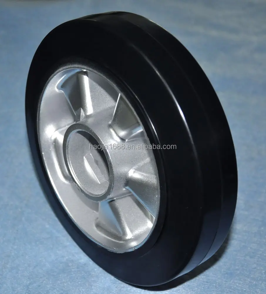 200X50 heavy duty aluminum core rubber casters