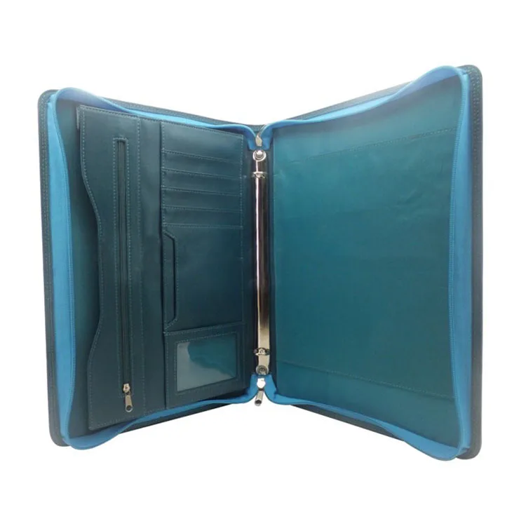 3 Ring Binder Compendium Folders Leather File Holder Portfolio For Hotel Rooms