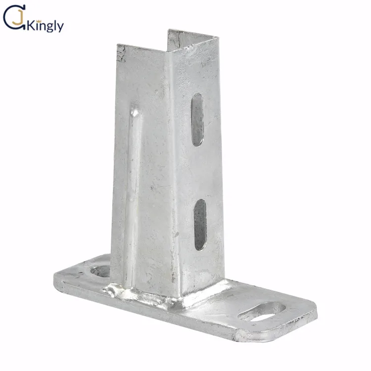 Welded on flat mounting plate industrial pipe shelf support bracket,lower arm strut mounting profile slotted profile