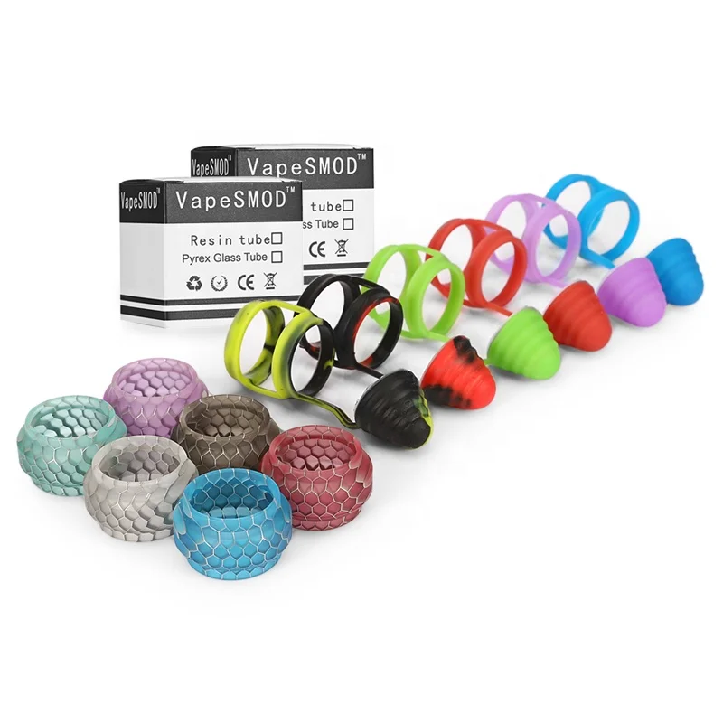 
Wholesale hot sale TFV8 baby v2 replacement resin snake skin tube silicone cap 2 in 1 