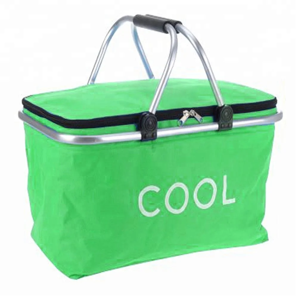 New Design Wholesale Portable Large Oxford Fabric Fruit Vegetable Folding Storage Car Picnic shopping Basket