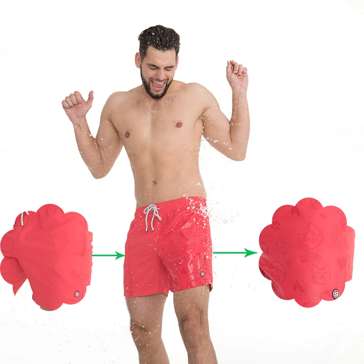 mens water reactive magic printed swimming shorts boardshorts swim trunks