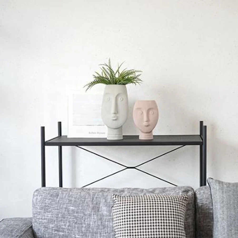 2018 wholesale  concrete face plant pot  cement face flower vase