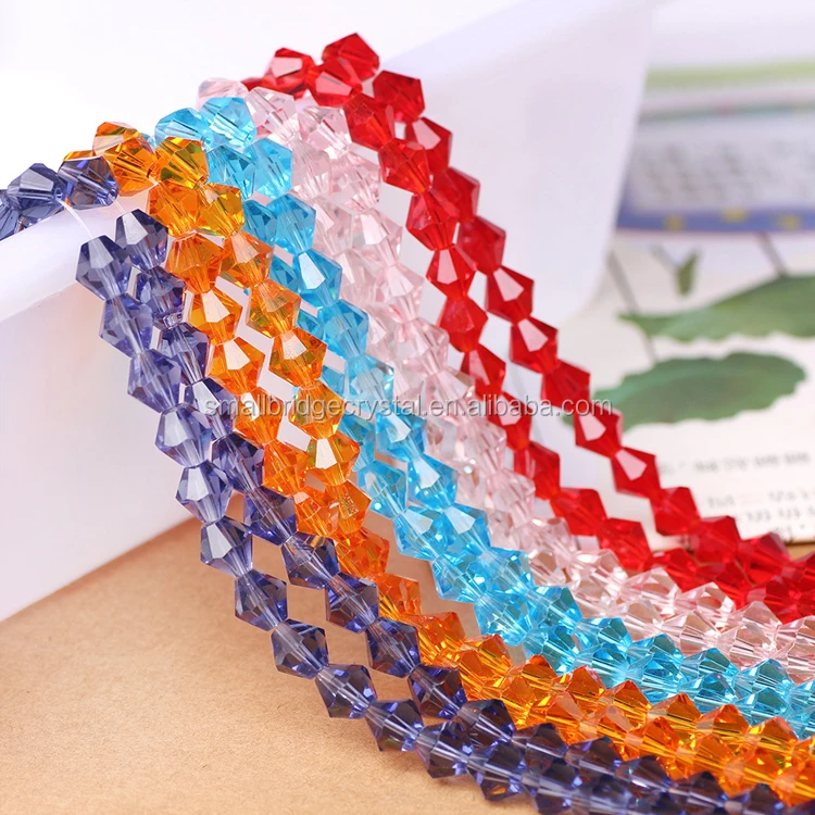 DIY jewelry Cheap Glass bicone beads 4mm crystal glass beads for jewelry making