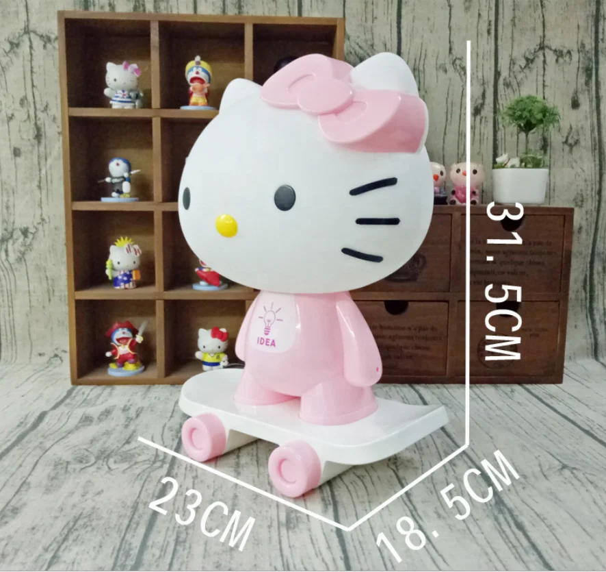 
hello kitty cat with skateboard LED night lamp for children 