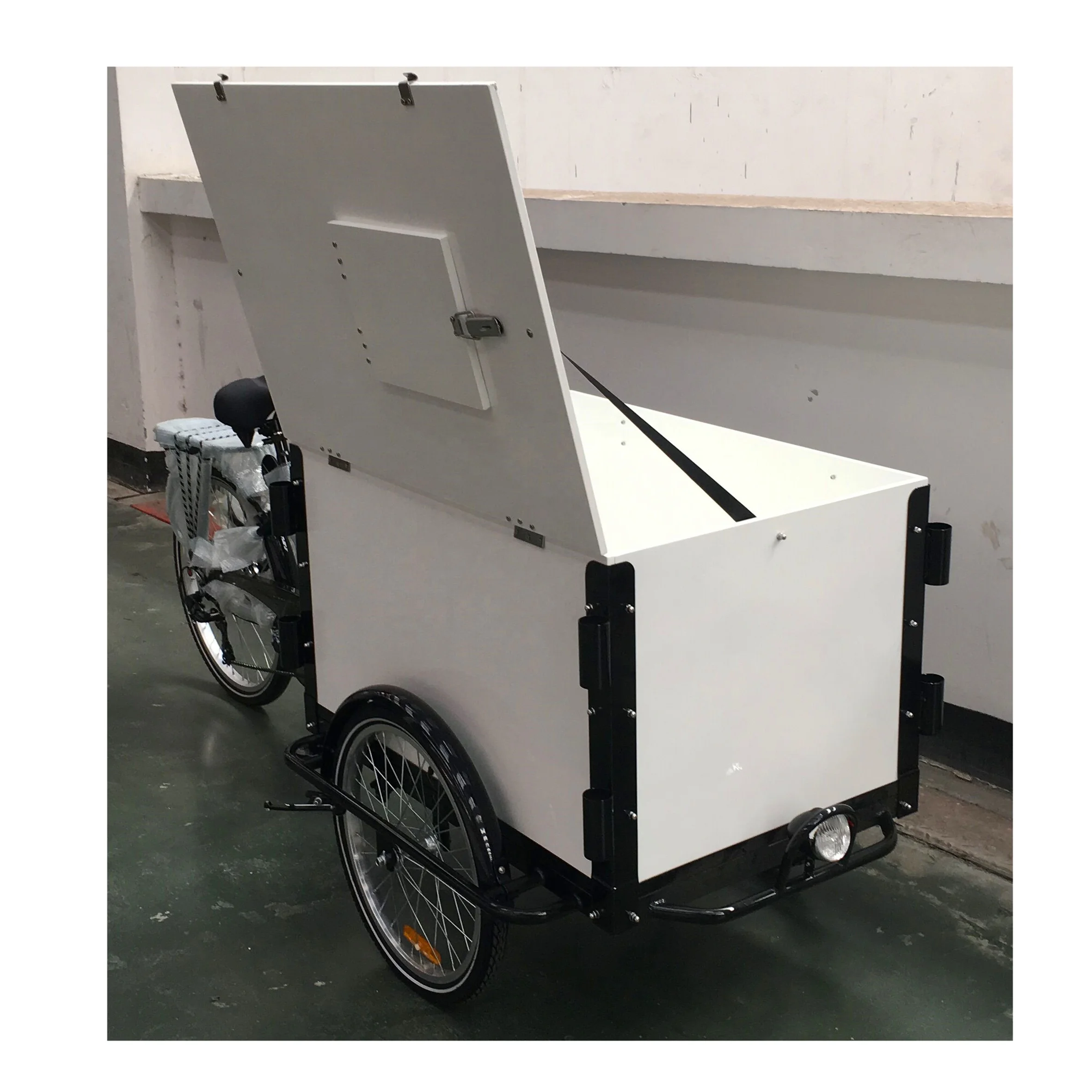 Грузовой Велосипед со стальной рамой с 6 скоростями и передним деревянным ящиком со складной рамой семейный грузовой велосипед