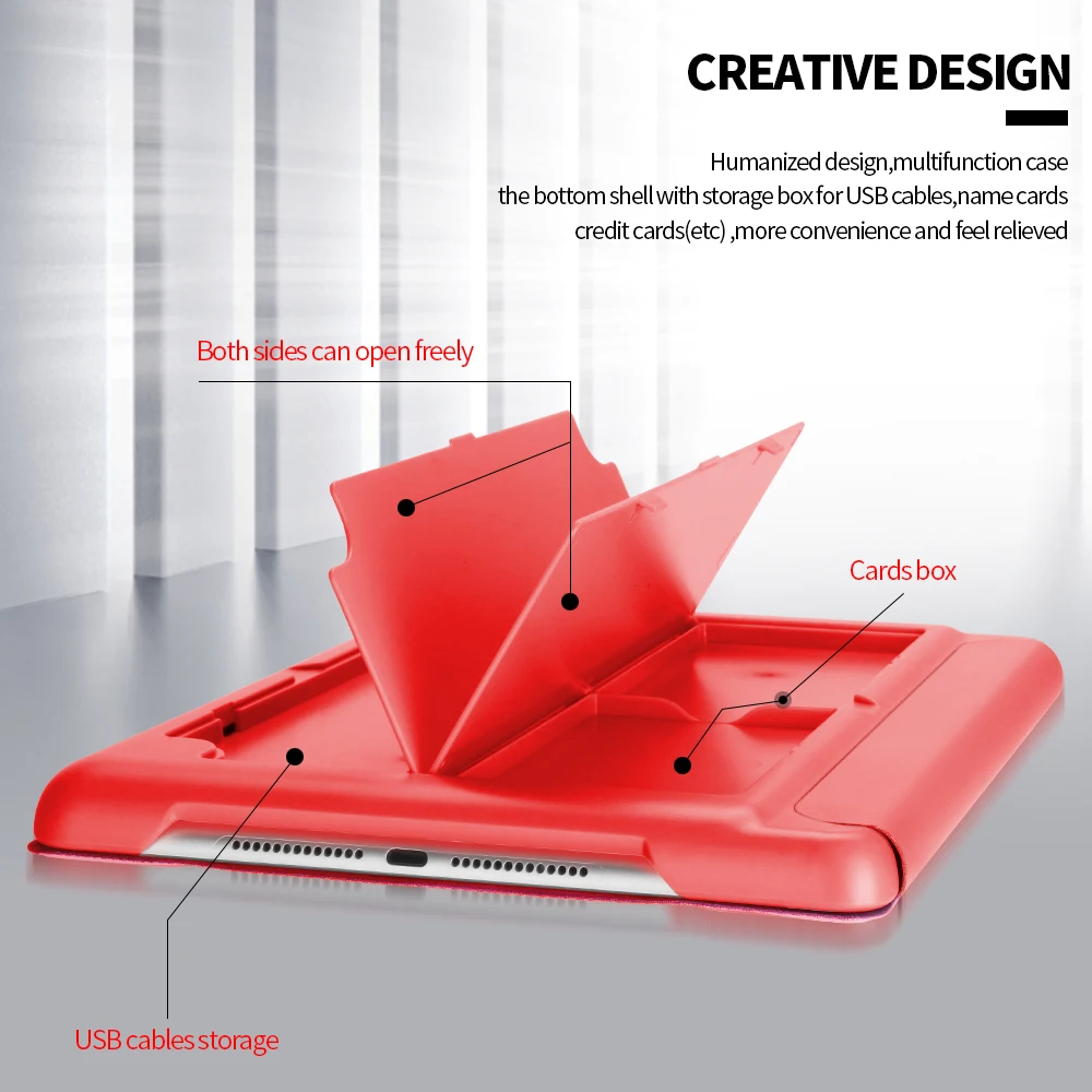 
Multifunction PU Leather+Plastic cover case with card slot for iPad Air/Air 2/9.7 