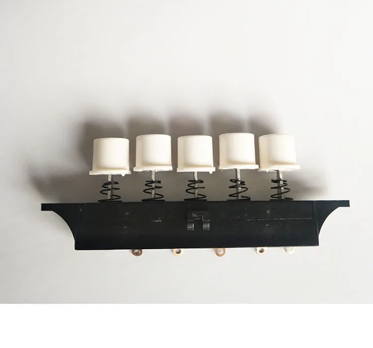 Electric fan piano switch 5 key 3 speed soldering wiring white push button keyboard mechanical switches