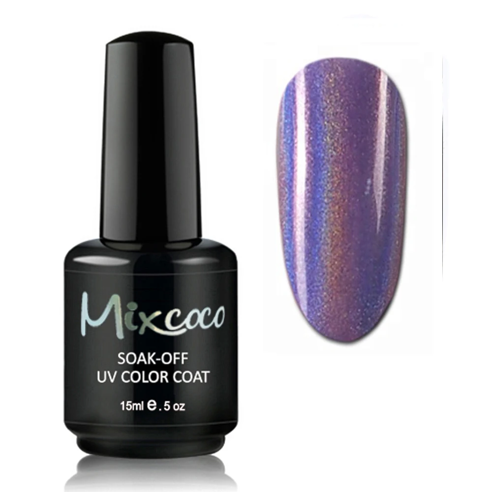 Mixcoco New Arrival Chrome Powder Colors Laser Gel Polish Holographic Gel promotion hema free sample nails unas salon supplies