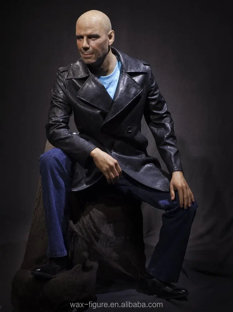 Realistic life size celebrity silicone wax figure for museum, wax museum figures, celebrity resin wax figure