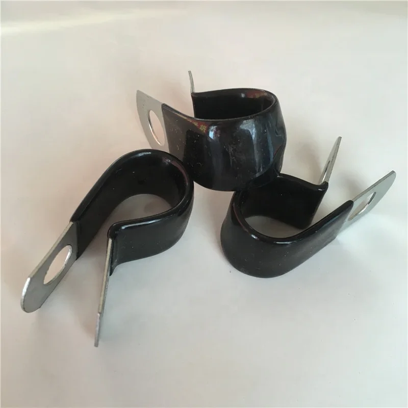stainless steel p clips 6 mm rubber lined coated black tube clips p clip steel