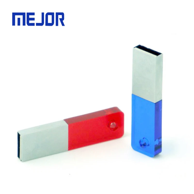Advertising blue acrylic 8G flash disk 3D LED light pen drive 32g matte metal 16g crystal USB stick