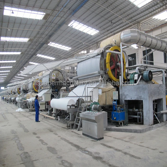 2T/D pulp and waste paper recycling jumbo roll toilet tissue paper making machine price