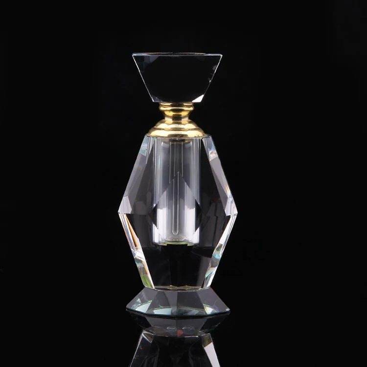 Vintage Perfume Bottle Empty Refillable Crystal Perfume Bottle with Screw Top Lid and Glass Dabbing Stick