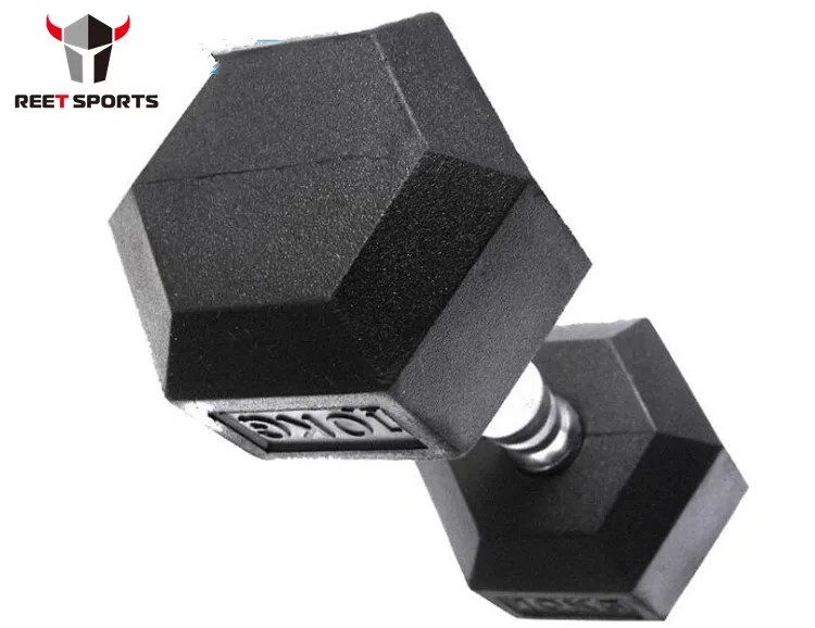 Wholesale high quality commercial rubber coated cast iron dumbbells