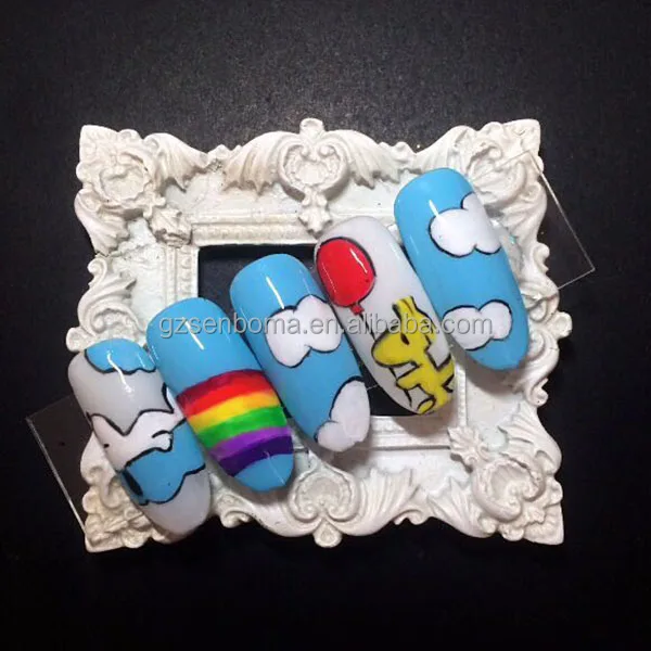 Senboma brightly colorful kiss acrylic nails acrylic nail tips wholesale