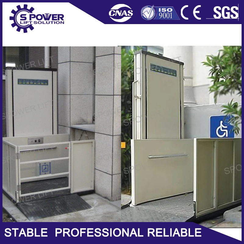 Гидравлический вертикальный инвалидной коляске с подъемной платформой для людей с ограниченными возможностями