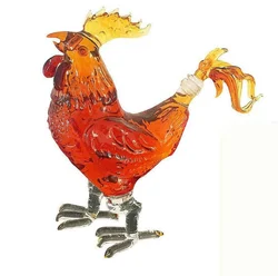 animal rooster shaped glass wine bottle vodka liquor bottle decanter