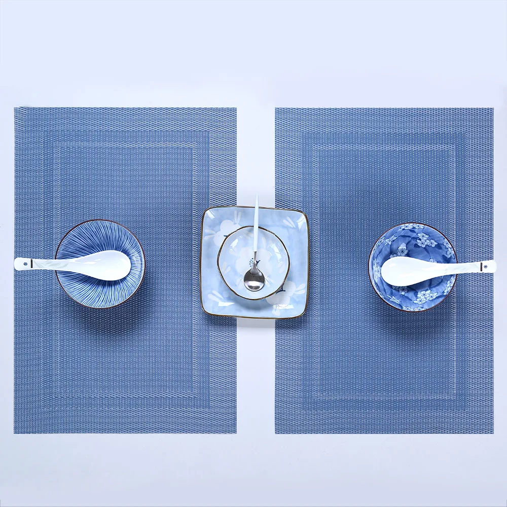 Outdoor Heat Resistant Dinner Woven Table Mat Placemat Dining Mats Kitchen Mats & Pads Plastic 70%PVC & 30%polyester CLASSIC 1mm