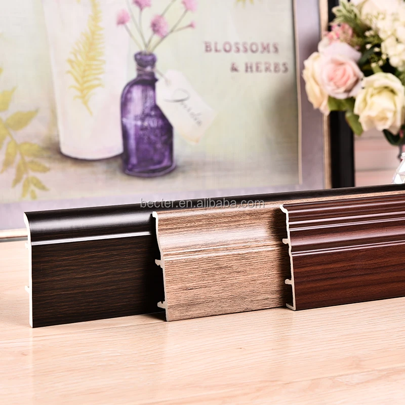 80mm PVC Baseboard Trim Profile Vinyl Floor Skirting Board Of USA
