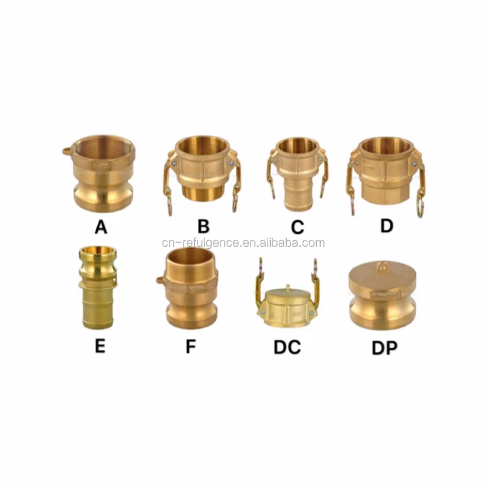 REFULGENCE Brass Camlock Quick Coupling / Brass Camlock Coupling Type A B C D E F DC DP / Quick Hose Coupling