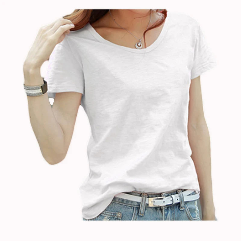 
Buy Wholesale Funny Custom Made Cheap Blank Sports Personalized Womens White V Neck Tee Shirt 