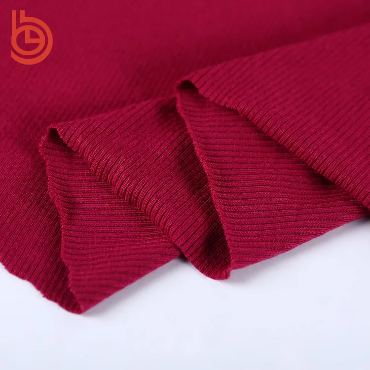 
Yeemo textile free sample 94 rayon 6 spandex knit 2*2 rib collar fabric 