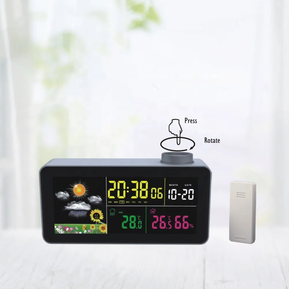 WIRELESS WEATHER STATION MIRROR LED DIGITAL ALARM CLOCK