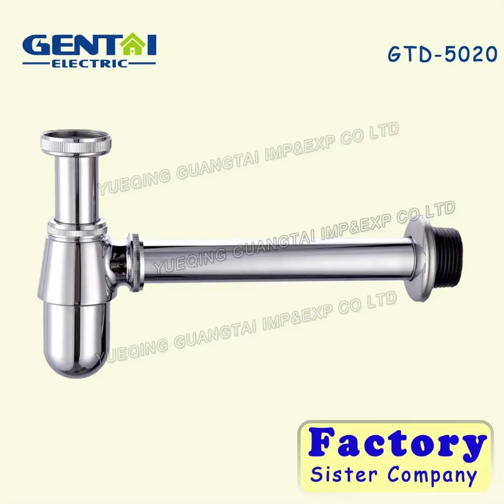 High Quality Plumber accessories siphon Chrome Bottle Trap washroom sink lavabo wash basin brass S trap