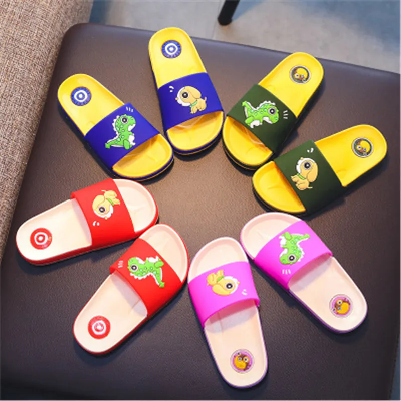 Мягкие Летние Тапочки для мальчиков и девочек с мультяшным рисунком