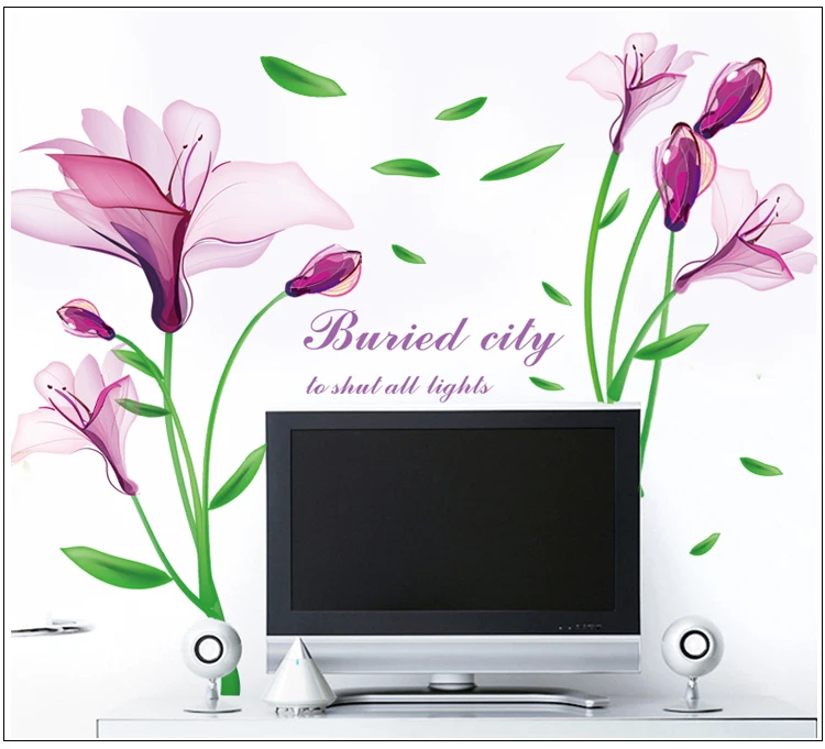 
Large customized flower printable wall decal sticker 