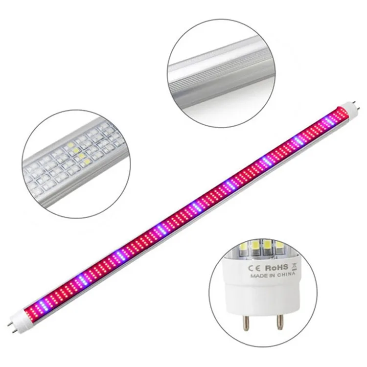 Высокое качество 4ft 20 Вт полный спектр t8 синий/красный Светодиодная лампа для выращивания растений без пятки для теплицы с 5 лет гарантии