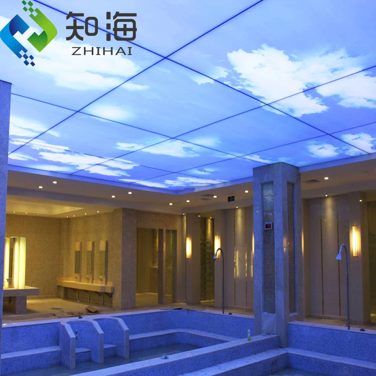 dimmable led light box rectangle irregular fireproof lightweight decorative artistic ceilings pvc ceiling tiles