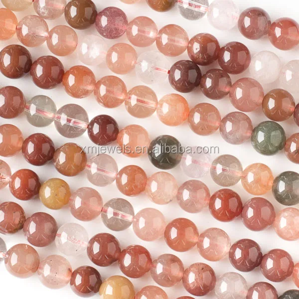 
Loose gemstone natural quartz rutilated round red rutilated quartz 8mm beads 