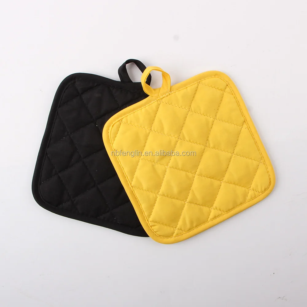 China Factory Solid Color Black Cheap Pot Holder With Quilting