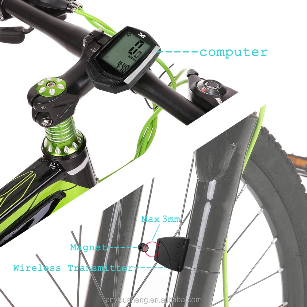 YS-858A Rainproof  bike computer with backlight wired bicycle computer