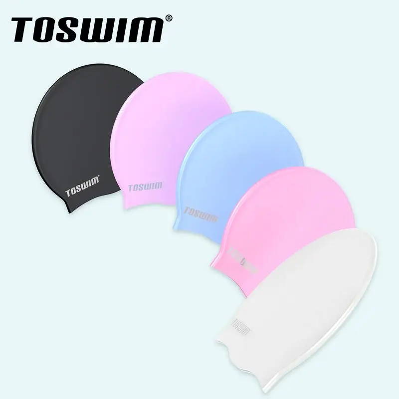 
OEM Customer Logo Printed High Quanlity Durable Adult Size Silicone Swimming Cap 