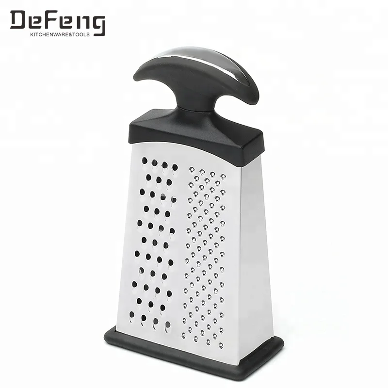 
Hot Sale Multifunction 4 Sides 7 Inch And 10 Inch Stainless Steel Coconut Grater With Black PP Handle 