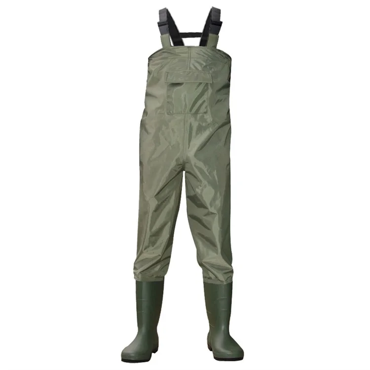 2019 Manufacturer Hot Selling 100% Waterproof Nylon For Men Chest Waders PVC Material Boots Wholesale  Fishing Waders