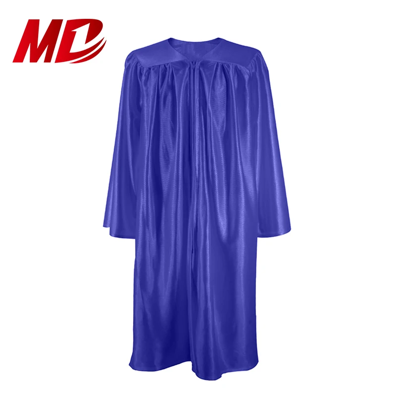 Royal Blue Shiny High School Graduation Gowns and Caps