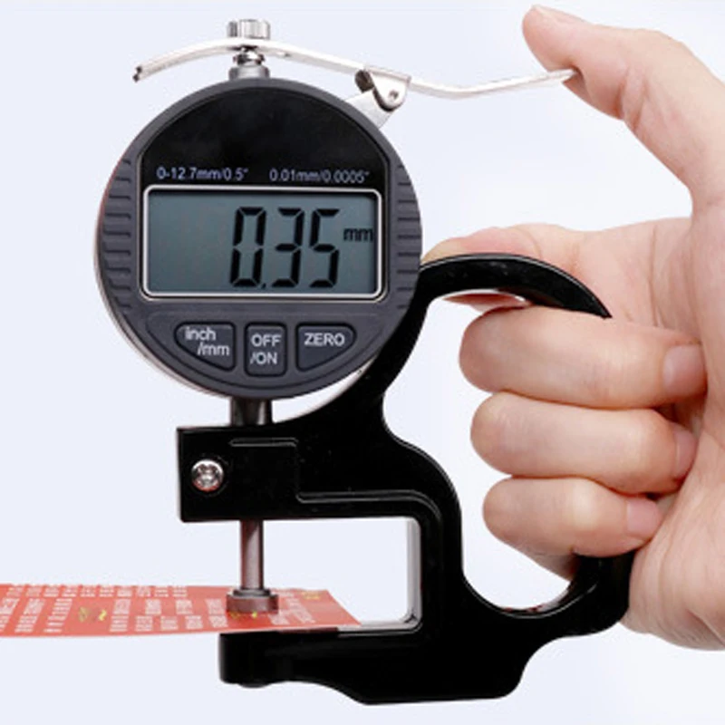 LCD Display 0.5' 12.7mm 0.01mm Thickness Measure Metal Aluminum Sheet Leather Electronic Thickness Gauges Measuring Instrument